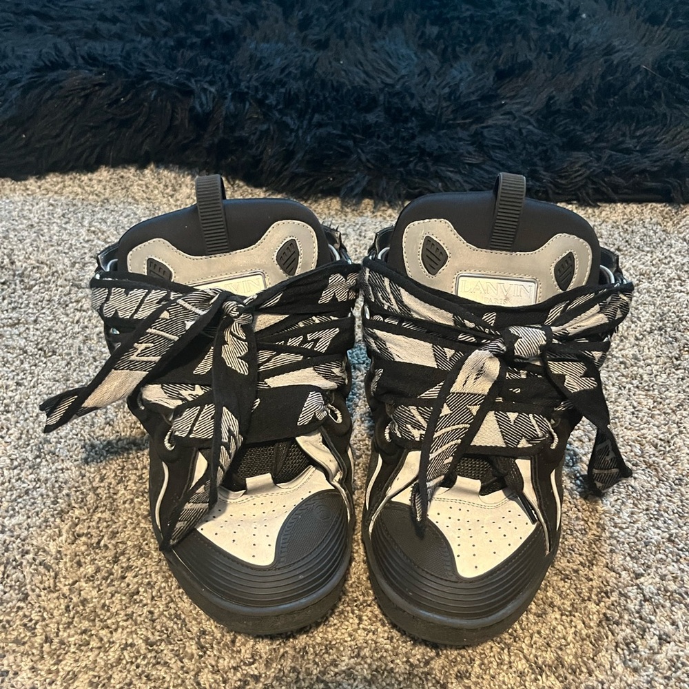 Black and Gray High-Top Sneakers